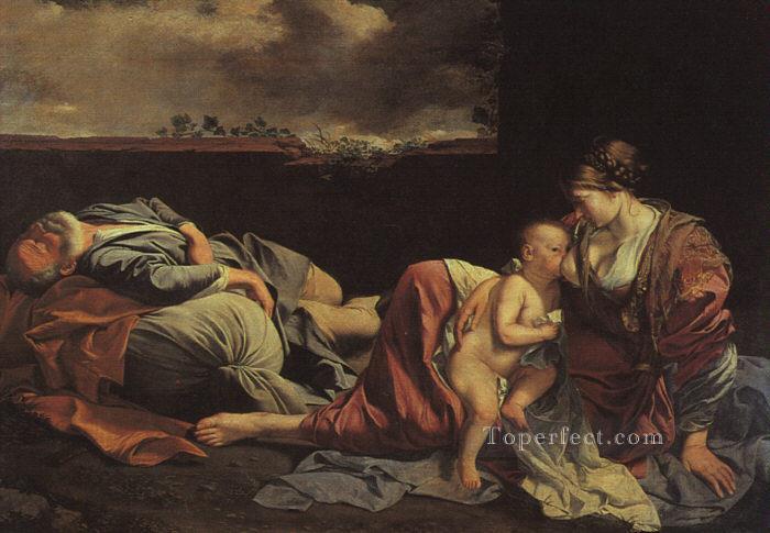 Rest On The Flight Into Egypt Baroque painter Orazio Gentileschi Oil Paintings